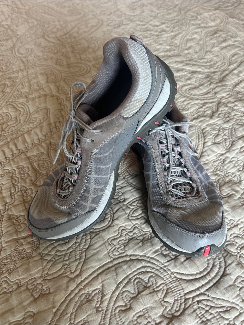 Columbia Gray Athletic Sneakers with Pink Accents